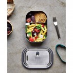 Fiambrera de acero inoxidable con cubierto y cinta Black+Blum 1 L color turquesa