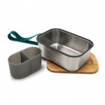 Fiambrera de acero inoxidable con tapa y cinta Black+Blum 1,25L color turquesa segunda vista