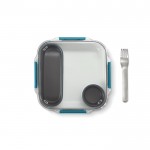 Fiambrera con recipientes en el interior y tenedor Black+Blum 1L color turquesa tercera vista