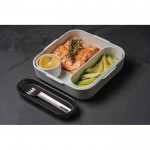 Fiambrera con recipientes en el interior y tenedor Black+Blum 1L color turquesa