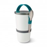 Fiambrera tipo vaso de 2 recipientes herméticos Black+Blum 900ml color turquesa
