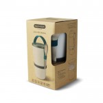 Fiambrera tipo vaso de 2 recipientes herméticos Black+Blum 900ml color turquesa vista con caja