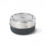 Bowl de vidrio con tapa de silicona antigoteo Black+Blum 750ml color plateado