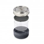 Bowl de vidrio con tapa de silicona antigoteo Black+Blum 750ml color plateado tercera vista