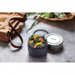 Bowl de vidrio con tapa de silicona antigoteo Black+Blum 750ml color plateado