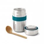 Frasco térmico de acero inoxidable con antigoteo Black+Blum 400ml color turquesa segunda vista