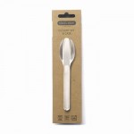 Set elegante de cubiertos de acero inoxidable Black+Blum color plateado vista con caja