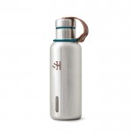 Botella térmica de acero inoxidable con asa Black+Blum 500ml color turquesa vista con logo