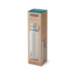 Botella térmica de acero inoxidable con asa Black+Blum 750ml color turquesa vista con caja