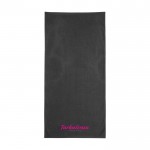 Bufanda multifuncional hecha de poliéster y lavable en lavadora color negro vista con logo