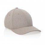 Gorra de algodón reciclado 6 paneles con tejido jaspeado 200 g/m2 color blanco roto