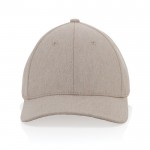 Gorra de algodón reciclado 6 paneles con tejido jaspeado 200 g/m2 color blanco roto segunda vista