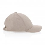 Gorra de algodón reciclado 6 paneles con tejido jaspeado 200 g/m2 color blanco roto tercera vista