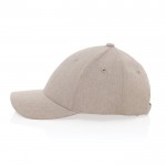 Gorra de algodón reciclado 6 paneles con tejido jaspeado 200 g/m2 color blanco roto cuarta vista