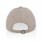 Gorra de algodón reciclado 6 paneles con tejido jaspeado 200 g/m2 color blanco roto quinta vista