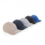 Gorra de algodón reciclado 6 paneles con tejido jaspeado 200 g/m2 color blanco roto vista general