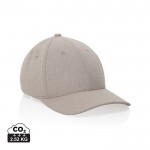 Gorra de algodón reciclado 6 paneles con tejido jaspeado 200 g/m2 color blanco roto