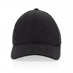 Gorra de algodón reciclado 6 paneles con tejido jaspeado 200 g/m2 color negro segunda vista