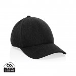Gorra de algodón reciclado 6 paneles con tejido jaspeado 200 g/m2 color negro