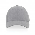 Gorra de algodón reciclado 6 paneles con tejido jaspeado 200 g/m2 color gris segunda vista