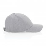 Gorra de algodón reciclado 6 paneles con tejido jaspeado 200 g/m2 color gris tercera vista