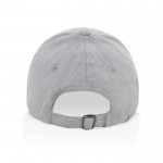 Gorra de algodón reciclado 6 paneles con tejido jaspeado 200 g/m2 color gris quinta vista