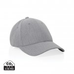 Gorra de algodón reciclado 6 paneles con tejido jaspeado 200 g/m2 color gris