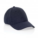 Gorra de algodón reciclado 6 paneles con tejido jaspeado 200 g/m2 color azul marino