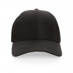 Gorra deportiva de RPET con 6 paneles y ajuste trasero de hebilla color negro segunda vista