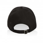 Gorra deportiva de RPET con 6 paneles y ajuste trasero de hebilla color negro tercera vista