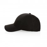 Gorra deportiva de RPET con 6 paneles y ajuste trasero de hebilla color negro cuarta vista