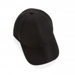 Gorra deportiva de RPET con 6 paneles y ajuste trasero de hebilla color negro sexta vista