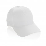 Gorra deportiva de RPET con 6 paneles y ajuste trasero de hebilla color blanco