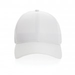 Gorra deportiva de RPET con 6 paneles y ajuste trasero de hebilla color blanco segunda vista