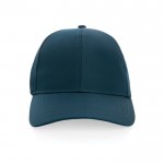 Gorra deportiva de RPET con 6 paneles y ajuste trasero de hebilla color azul marino segunda vista