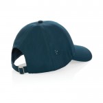 Gorra deportiva de RPET con 6 paneles y ajuste trasero de hebilla color azul marino quinta vista
