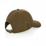 Gorra deportiva de RPET con 6 paneles y ajuste trasero de hebilla color verde quinta vista