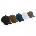Gorra deportiva de RPET con 6 paneles y ajuste trasero de hebilla color verde vista general