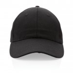Gorra de algodón reciclado 6 paneles con cierre de velcro 190 g/m2 color negro segunda vista