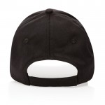 Gorra de algodón reciclado 6 paneles con cierre de velcro 190 g/m2 color negro cuarta vista