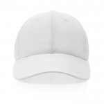 Gorra de algodón reciclado 6 paneles con cierre de velcro 190 g/m2 color blanco segunda vista