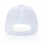Gorra de algodón reciclado 6 paneles con cierre de velcro 190 g/m2 color blanco cuarta vista