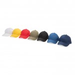 Gorra de algodón reciclado 6 paneles con cierre de velcro 190 g/m2 color blanco vista general