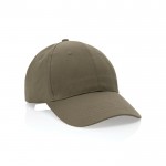 Gorra de algodón reciclado 6 paneles con cierre de velcro 190 g/m2 color verde