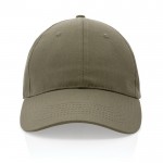 Gorra de algodón reciclado 6 paneles con cierre de velcro 190 g/m2 color verde segunda vista