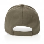 Gorra de algodón reciclado 6 paneles con cierre de velcro 190 g/m2 color verde cuarta vista