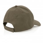Gorra de algodón reciclado 6 paneles con cierre de velcro 190 g/m2 color verde quinta vista