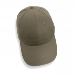 Gorra de algodón reciclado 6 paneles con cierre de velcro 190 g/m2 color verde sexta vista