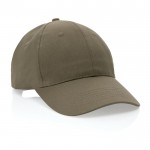 Gorra de algodón reciclado 6 paneles con cierre de velcro 190 g/m2 color verde séptima vista