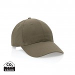 Gorra de algodón reciclado 6 paneles con cierre de velcro 190 g/m2 color verde